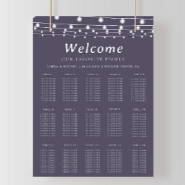 Lila Alphabetische Hochzeitstabelle Poster