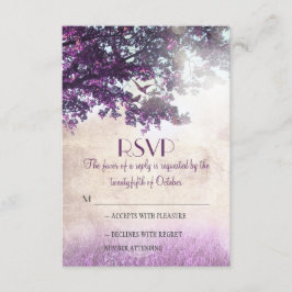 Lila alte Eichenholzkarten RSVP Karte