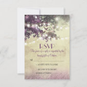 Lila alte Eichenleuchten Hochzeitskarten RSVP (Vorderseite)