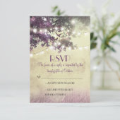 Lila alte Eichenleuchten Hochzeitskarten RSVP Karte (Stehend Vorderseite)