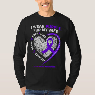 Lila Alzheimer-Bewusstsein Ehefrau Männer Frauen E T-Shirt