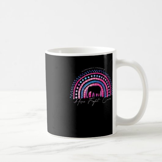 Lila Alzheimer End Awareness Rainbow Elephan Kaffeetasse (Rechts)