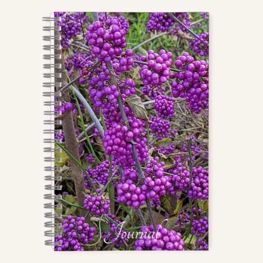 Lila American Beautyberry Botanical Notizblock (Vorderseite)