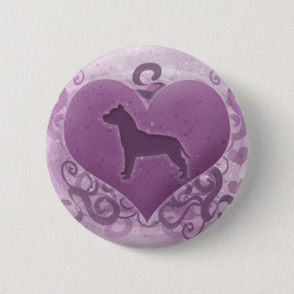 Lila amerikanischer Gruben-Stier-TerrierValentine Button