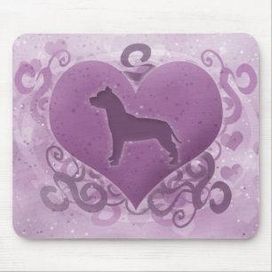 Lila amerikanischer Gruben-Stier-TerrierValentine Mousepad
