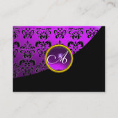 LILA AMETHYST-BLACK-VIOLET-DAMASK-MONOGRAM, VISITENKARTE (Rückseite)