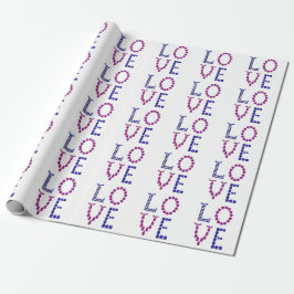 Lila Amethyst & Blue Sapphire Liebe Geschenkpapier