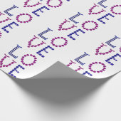 Lila Amethyst & Blue Sapphire Liebe Geschenkpapier (Ecke)