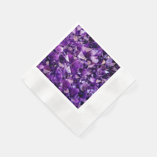 Lila Amethyst Crystal Geode Gems Paper Napkin Serviette (Ecke)