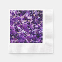 Lila Amethyst Crystal Geode Gems Paper Napkin Serviette