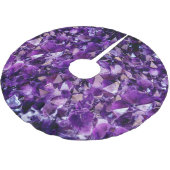 Lila Amethyst Crystal Geode Gems Tree Skirt Polyester Weihnachtsbaumdecke (Schrägansicht)