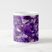 Lila Amethyst Crystal Geode Gemstone Februar Jumbo-Tasse (Vorderseite)