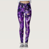 Lila Amethyst Crystal Geode Gemstone Leggings (Vorderseite)