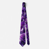 Lila Amethyst Crystal Geode Gemstone Necktie Krawa Krawatte (Vorderseite)