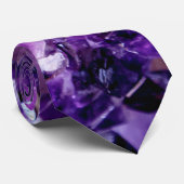Lila Amethyst Crystal Geode Gemstone Necktie Krawa Krawatte (Gerollt)