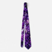 Lila Amethyst Crystal Geode Gemstone Necktie Krawa Krawatte (Rückseite)
