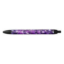Lila Amethyst Crystal Geode Gemstone Pen
