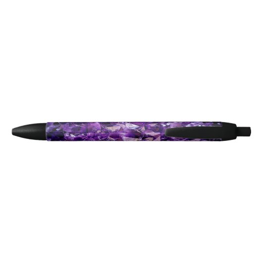 Lila Amethyst Crystal Geode Gemstone Pen Kugelschreiber (Rückseite)