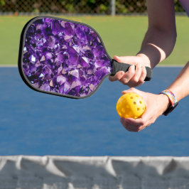 Lila Amethyst Crystal Geode Pickle Ball Paddle