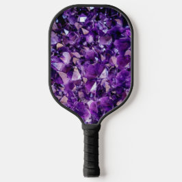 Lila Amethyst Crystal Geode Pickle Ball Paddle