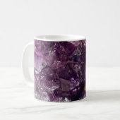 Lila Amethyst Crystal Quartz Energiepmuster Kaffeetasse (Vorderseite Links)