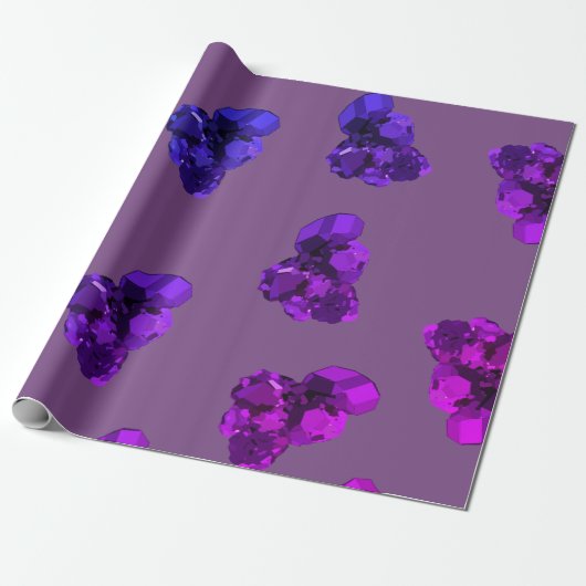 Lila Amethyst Crystal Stone Paper Geschenkpapier (Ungerollt)