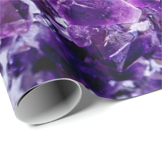 Lila Amethyst Crystal Wrapping Paper Geschenkpapier (Rolleneckpunkt)