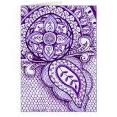 Lila Amethyst Damask Indian Mandala Blank Innen (Vorne)
