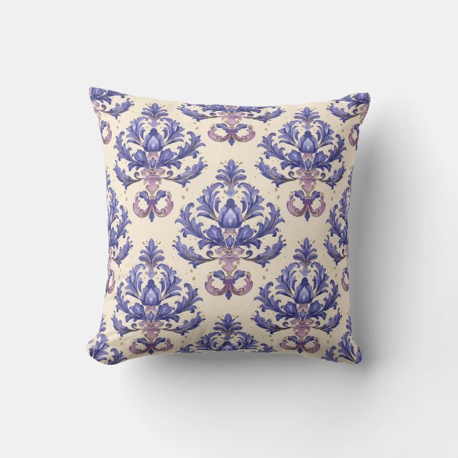 Lila Amethyst Damask Princesscore Kissen (Vorderseite)