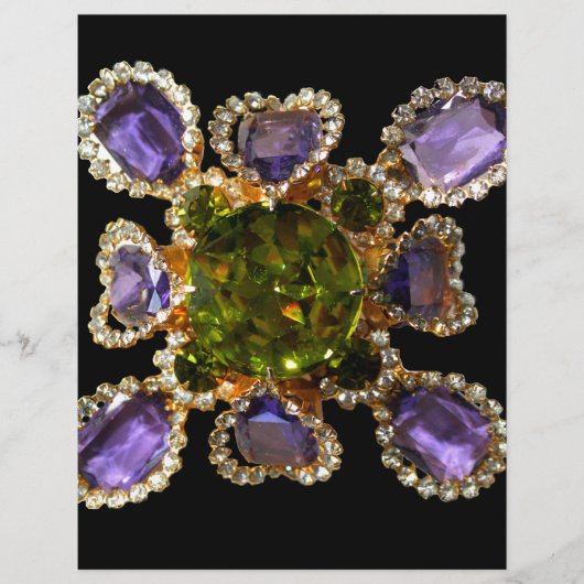 Lila Amethyst Diamonds Emeralds Schmuck (Vorderseite)