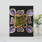 Lila Amethyst Diamonds Emeralds Schmuck (Stehend Vorderseite)