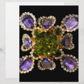 Lila Amethyst Diamonds Emeralds Schmuck (Vorne/Hinten)