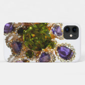Lila Amethyst Diamonds Emeralds Schmuck Case-Mate iPhone Hülle (Rückseite (Horizontal))