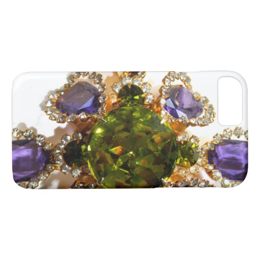 Lila Amethyst Diamonds Emeralds Schmuck Case-Mate iPhone Hülle (Rückseite (Horizontal))