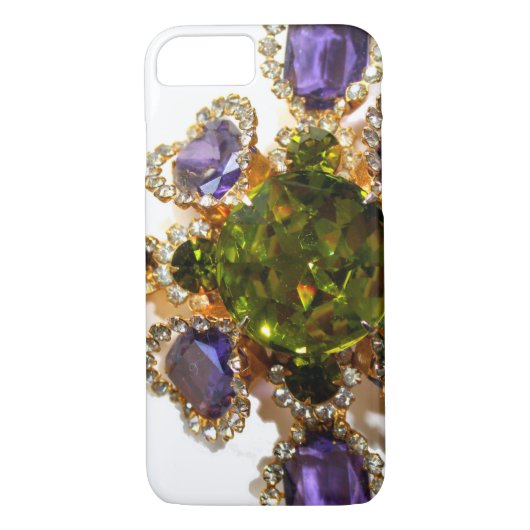 Lila Amethyst Diamonds Emeralds Schmuck Case-Mate iPhone Hülle (Rückseite)