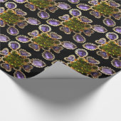 Lila Amethyst Diamonds Emeralds Schmuck Geschenkpapier (Ecke)