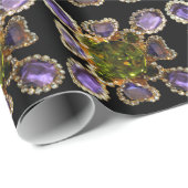 Lila Amethyst Diamonds Emeralds Schmuck Geschenkpapier (Rolleneckpunkt)