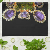 Lila Amethyst Diamonds Emeralds Schmuck Geschirrtuch (Gefaltet)