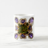 Lila Amethyst Diamonds Emeralds Schmuck Kaffeetasse (Mittel)