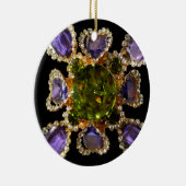 Lila Amethyst Diamonds Emeralds Schmuck Keramikornament (Rechts)