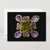 Lila Amethyst Diamonds Emeralds Schmuck Postkarte (Vorne/Hinten)