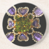 Lila Amethyst Diamonds Emeralds Schmuck Sandstein Untersetzer (Vorne)