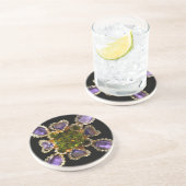 Lila Amethyst Diamonds Emeralds Schmuck Sandstein Untersetzer (Seite)