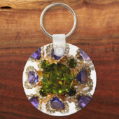 Lila Amethyst Diamonds Emeralds Schmuck Schlüsselanhänger (Vorderseite)