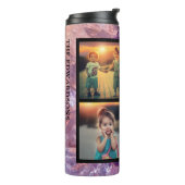 Lila Amethyst-Edelstein-Foto-Collage Monogramm Thermosbecher (Nach links gedreht)