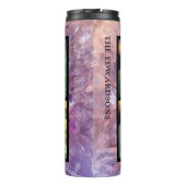 Lila Amethyst-Edelstein-Foto-Collage Monogramm Thermosbecher (Rückseite)