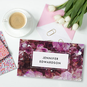 Lila amethyst Edelsteinkristall beruflich Visitenkarte