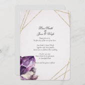 Lila Amethyst Einladung (Vorne/Hinten)