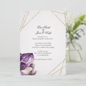 Lila Amethyst Einladung (Stehend Vorderseite)