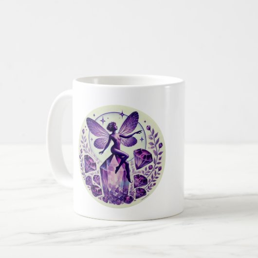 Lila Amethyst Fairy Fairies Kaffeetasse (Vorderseite Links)